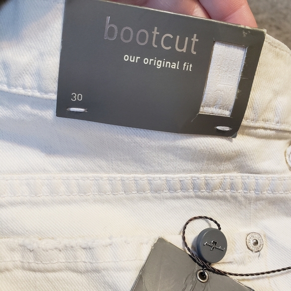 7 For All Mankind Size 30 Bootcut Women's Cream Jeans - Picture 13 of 15